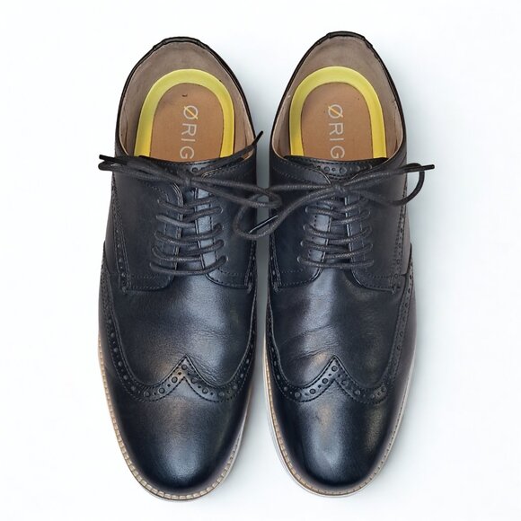 Cole Haan Mens Original Grand Wingtip Oxford C26469 Shoes Black Size 11 - Picture 2 of 10